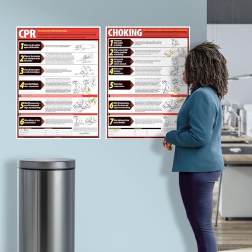 ComplyRight CPR & Choking Poster Bundle,18” x 24”, OSHA Safety Signs for Workplace - color: Lifesaving CPR & Choking Poster Bundle