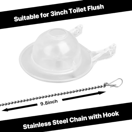3-Inch Toilet Flappers Replacement Kit for Gerber 99-827, 3 Inch Toilet Flush Valve with Stainless Chain and Hook, High Performance Silicone Toilet Flapper - Reliable Toilet Flapper (Clear 1 PCS) - color: Clear 1 PCS