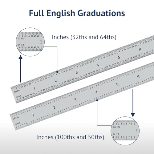 PEC Tools 24" Flexible Steel Rule, Designed for High-Accuracy Industrial Environments, Made in USA - color: Carbon Steel-Flexible, size: 24"