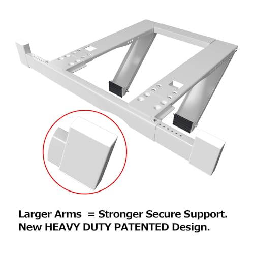 Premium Heat Pump Drill-Less Window Air Conditioner & Heat Pump Bracket - Patented Model Drill-Less Window AC Support - Supports Air Conditioners Well Over 200 lbs. - 2024 Updated - size: DRILL-LESS 2024