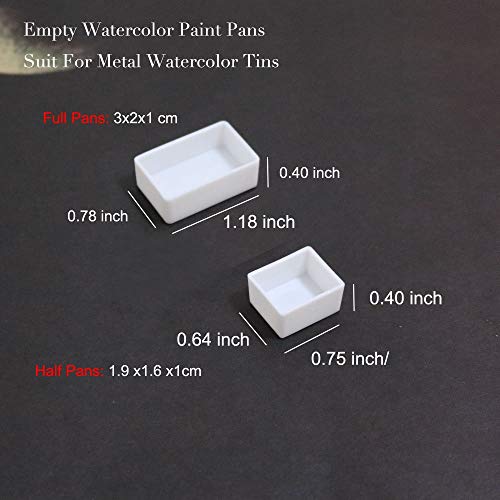 FCLUB Empty Watercolor Pans, 20 Full (3ml) & 20 Half Pans (2ml) - style: 20Pcs Full Pans and 20Pcs Half Pans