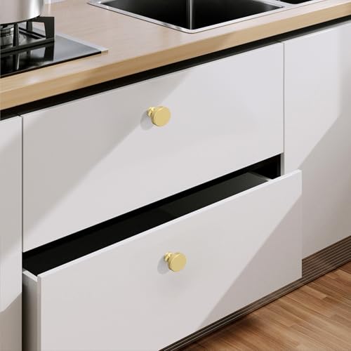 10 Pack Matte Gold Knurled Cabinet Knobs Round Drawer Pulls - color: Matte Gold