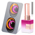 Double Rhythm Jelly Glass Cat Eye Gel Polish with Magnet 15ML Holographic Glitter Shimmer Translucent Color Magnetic Nail Polish Salon DIY at Home (Rose Orange-MC1379) - color: Halo Pink Purple
