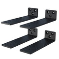 NEODROP 4-Pack 12 Inch Floating Shelf Brackets, Heavy Duty Hidden Shelves Bracket for Kitchen, Nursery, Black Powder Coated Steel - size: 12 Inch, style: 4 Pack