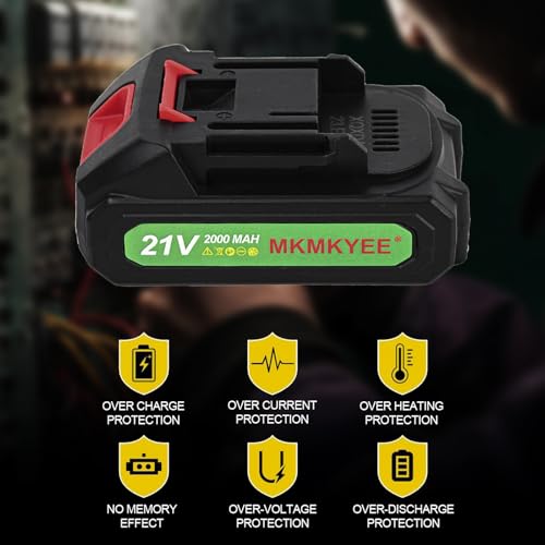 21v Lithium Battery - 2.0 Ah Battery with Charger Cord Compatible for Mini Chainsaw