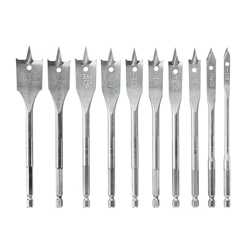 BOSCH SB0010 10-Piece Chisel-Point Spade Bit Assorted Set