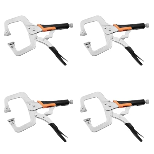 6-Inch C-Clamp Locking Pliers,Heavy Duty Vise Grip Welding Clamp With Swivel Pads for Woodworking,Home,Metalworking,Auto Repair(4 Pack) - size: 6 inch 4 Pack