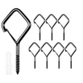 Heavy Duty 4 Inch Eye Screw Hooks for Hanging, Ceiling Hooks with Safety Buckle, Screw in Hooks for Hanging Plants, Outdoor String Lights & Decor (Black, 8 Pcs)