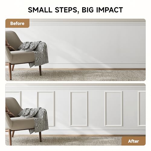 INMOZATA Pre-Cut Peel and Stick Wall Molding Wainscoting Panels, 24" x 12" - size: 24" x 12"