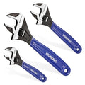 WORKPRO 3 PCS Adjustable Wrench Set, 6", 8" & 10" Wide Jaw Wrenches - color: Blue, size: 6-Inch & 8-Inch & 10-Inch