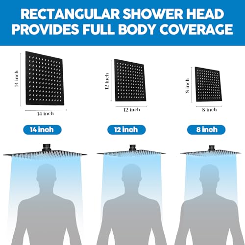 Shower Head, 8" High Pressure Rainfall Shower Head with Handheld Dual Spray - color: Black02, size: 8 Inch