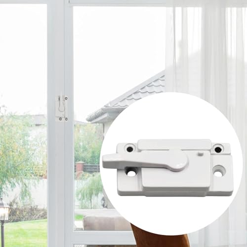 4 Pack Sliding Window Sash Locks Cam Action Window Locks Window Latches Replacement for Vertical and Horizontal Sliding Windows (White)
