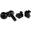 StarTech 50-Pack M6 12mm Screws & Cage Nuts Kit with Tool, TAA, Black Steel - color: Black Cage Nuts and Mounting Screws, size: 50-pack, style: Screw & Cage Nut
