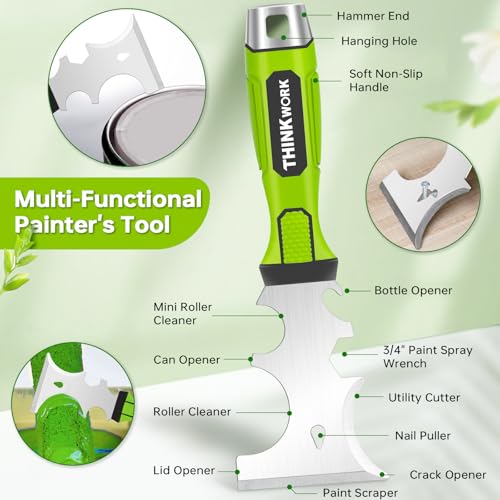 THINKWORK 8Pcs Drywall Tools, Drywall Knife Set with 10" Mud Pan