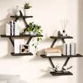 Floating Wall Shelves, Set of 2, Black - color: Black
