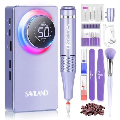 SAVILAND 50000RPM Electric Nail Drill Professional Fast Removal for Nails - color: A-purple