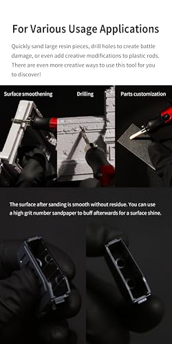 DSPIAE Portable Electric Sanding & Sharpening Pen – 3-Speed Mini Drill & Hobby Tool for Resin, Jewelry, DIY Crafts, Fine Polishing, Detail Grinding, 3mm Drill Compatible, Pen Sander Kit