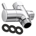 G1/2" Shower Head Diverter Valve, Solid Brass Shower Arm Diverter Valve for Hand Held Showerhead and Fixed Spray Head, 20mm Diameter 3-Way Universal Shower System Replacement Part (Chrome Finish)