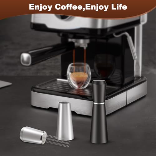 Jeymei WDT Espresso Distribution Tool, Black Espresso Whisk with 8 Needles - color: Black-A