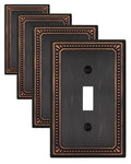 Switch Plates Outlet Covers, 4-Pack Aged Bronze Metal Wall Plates - color: Aged Bronze, size: 1 Toggle 4PK