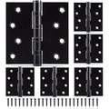6 Pack Black Door Hinges 4 x 4 Inches, Heavy Duty Stainless Steel Ball Bearing Hinges with Screws, Square Corner, Smooth and Quiet - size: 4x4inch - 6 Pack