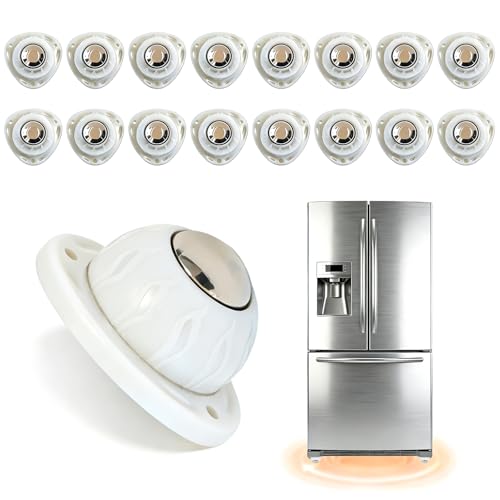 Heavy Duty Self Adhesive Furniture Casters 16 Pack Stick-On Swivel Wheels - color: White-16