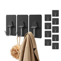 Adhesive Wall Hooks No Drill Black Heavy Duty, 13LB Sticky 12 Pack - color: Black, size: Medium 12 Pcs