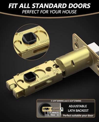 Amerdeco 10 Pack Champagne Bronze Privacy Interior Door Handles - color: Champagne Bronze