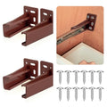 Chunful 2 Pair Rear Drawer Track Socket Back Plates Mounting Brackets,Brown - color: Brown