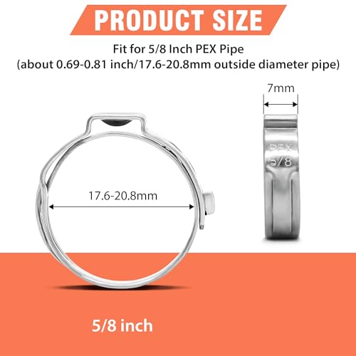 60pcs 5/8 pex crimp rings for PEX Tubing Pipe Fitting Connections - color: 60 Pcs, size: 5/8 inch