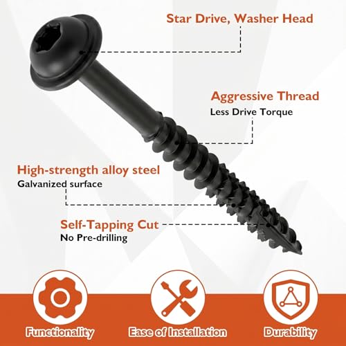 Frienda 2 Pound White Cabinet Screws Bulk #9x1-3/4'' Approx. 241 Pcs - color: Black, size: #9x1-3/4 Inch