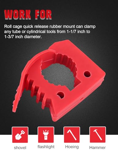 7 PCS Quick-release Shovel Holder Clamp Mount Bracket Red - size: 7 Pack Red