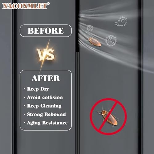 9.8 Ft x 5 Pcs Cabinet Door Seal Strip, Weather Stripping Door Gap Filler with Strong Adhesive, Silicone Dustproof Seal for Wardrobe & Cupboard, Keep Clean and Dry (White,45.9 FT) - color: White