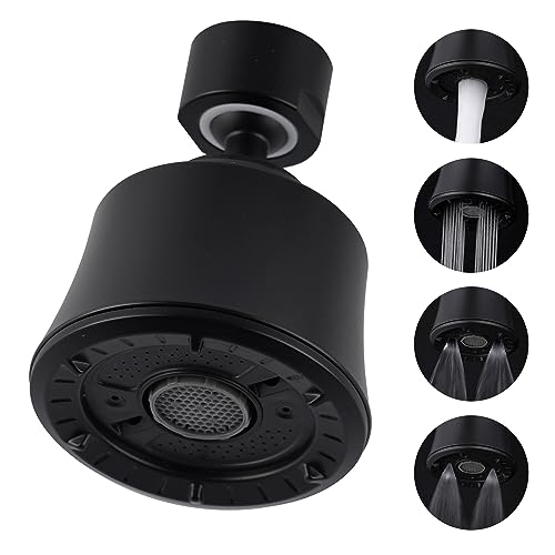 Faucet Aerator 4 Modes, 360° Swivel Faucet Sprayer Head Attachment, Black - color: Black, style: 2 Swivel Joints