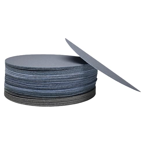 50 PCS 6 Inch Silicon Carbide Wet Dry Hook and Loop Sanding Discs- 320,400, 600, 800, 1000 Assorted Grit Waterproof Sandpaper for Automotive Wood Metal Polishing & Sanding - style: Coarse Grit