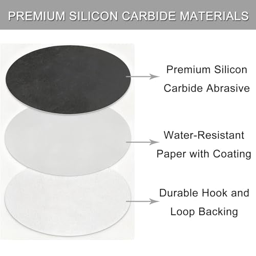 6 Inch 50 Pcs Wet Dry Hook and Loop Sanding Discs, No Hole, 7000 Grit - style: Grit 7000