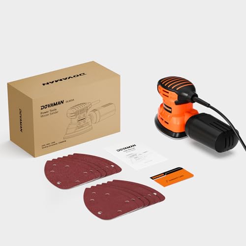 DOVAMAN 130W Detail Sander, 12000RPM Palm Sander Tool - color: B-orange