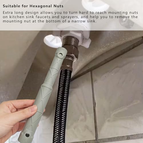 118305 Kitchen Faucet Installation Tool for Moen Kitchen Sink Faucet, Faucet Removal & Install Wrench for Sink Faucets, Faucet Tightening Wrench Tool (Grey)