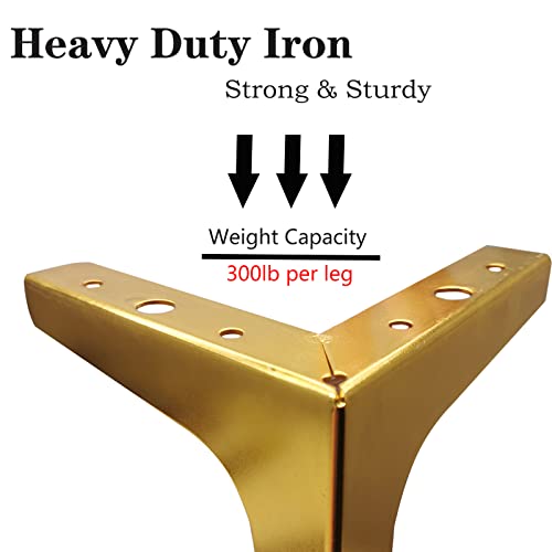6.7 Inch Gold Furniture Legs, Legs for Furniture Set of 4 - color: Gold, size: 6.7 Inch