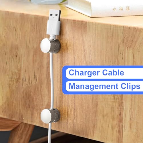 SmallCat 3Sets Charger Holders for Cords, Silver Cord Holder for Nightstand - color: Silver, size: 3 Sets