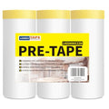 ADHES Pre Taped Masking Film with Adhesive Edge, 55 inch x 108 feet - size: 1400mm x 33m-3rolls