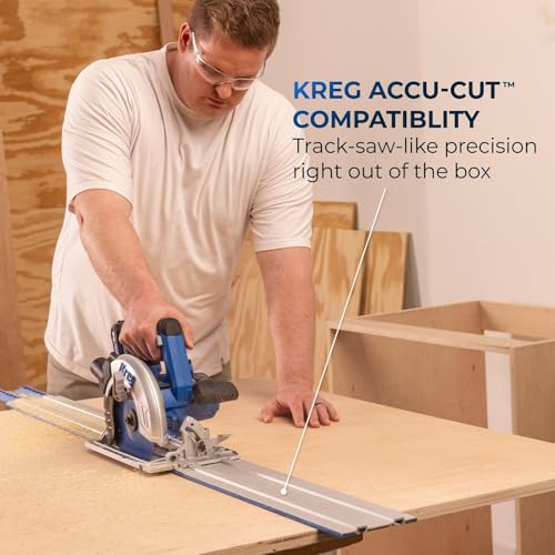 Kreg 20V Ionic Drive 7 1/4" Circular Saw - Powerful Brushless Motor & Built-In Safety Features - LED for Cutline Visibility - Integrated Dust Port Keeps Workspace Clean - Bare Tool - KPTCS725A
