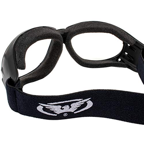 Global Vision Eliminator Dirt Bike Padded Motorcycle Riding Goggles for Men and Women (Black Frame/Smoke Lens) - color: Black Frame/Clear Lens