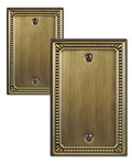 Switch Plates Outlet Covers, 2-Pack Antique Brass Metal Wall Plates - color: Antique Brass, size: 1 Blank 2PK