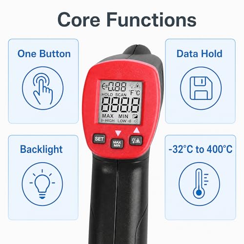 UNI-T UT300S Laser Infrared Thermometer -32℃～400℃Termometro Digital Industrial Non Contact Laser Temperature Meter Gun