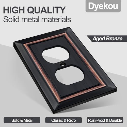 Metal Wall Plate for Electrical Outlets, Outlet Covers Wall Plate, 6 Pack - size: Duplex Outlet
