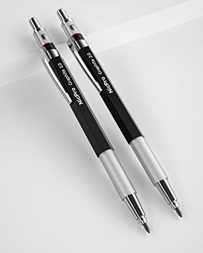 Nicpro 2mm Metal Mechanical Pencil Set with Case, 2PCS - size: 2 Pack