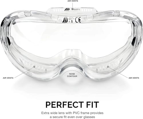 NEIKO Pro Clear Protective Lab Safety Goggles - size: Direct Vent