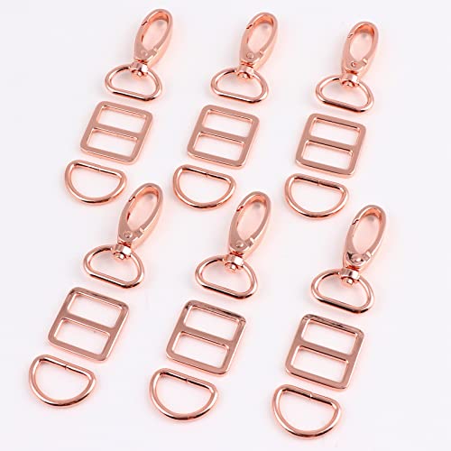 PECMER 3/4 Inch Purse Hardware for Bag Making, 18 Pcs Swivel Clasp Hooks - color: Rose Gold-18pcs-3/4 Inch