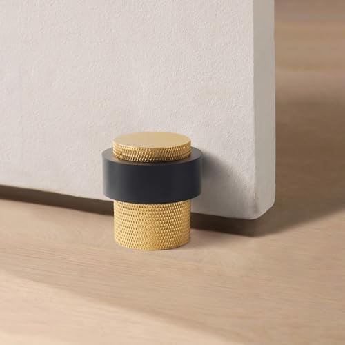 PANALI Floor Door Stop,1-1/2" Length 1-3/5"Height Cylindrical Door Stopper - color: Brushed Brass